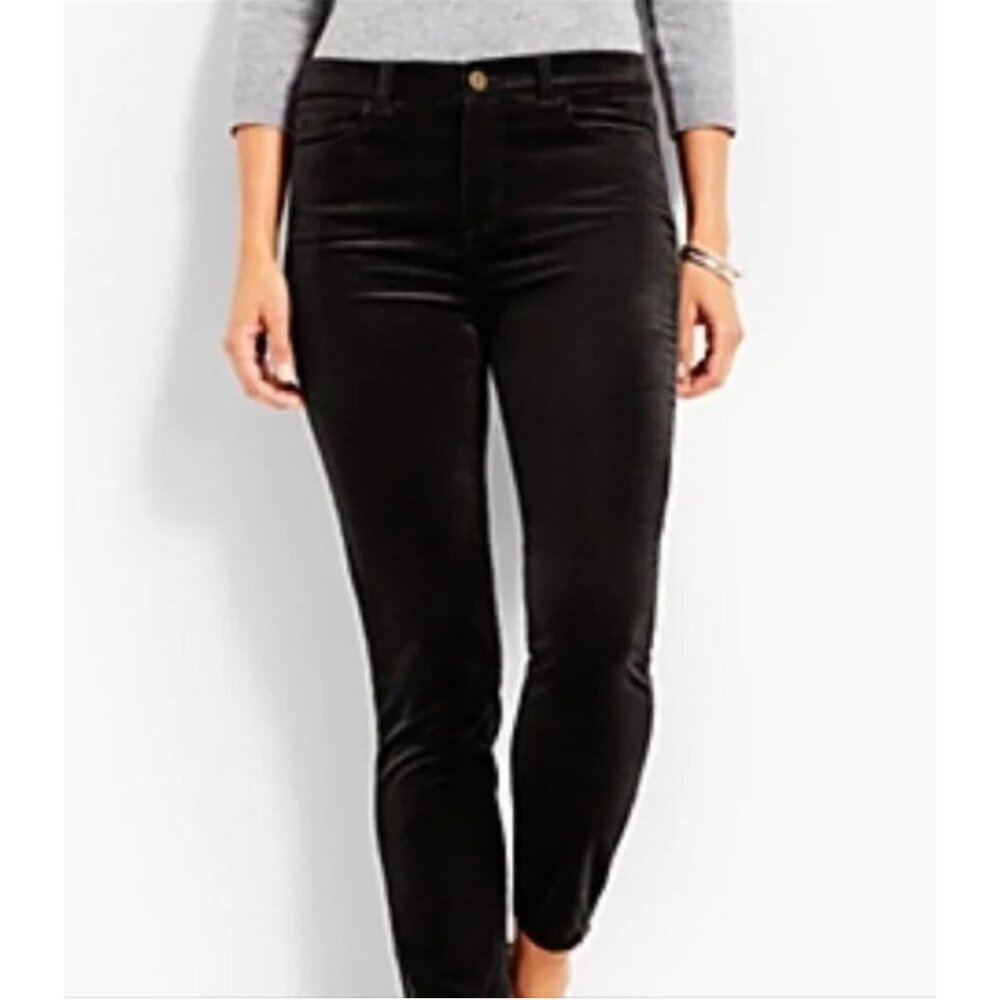 Talbots Flawless Five Pocket Pants Black Velveteen Jegging Size‎ 8 Velvet Medium